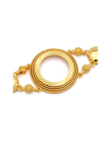 Altın Kaplama İmitasyon Desenli Yarım Çerçeveli Bileklik Blk-1190 Altın
