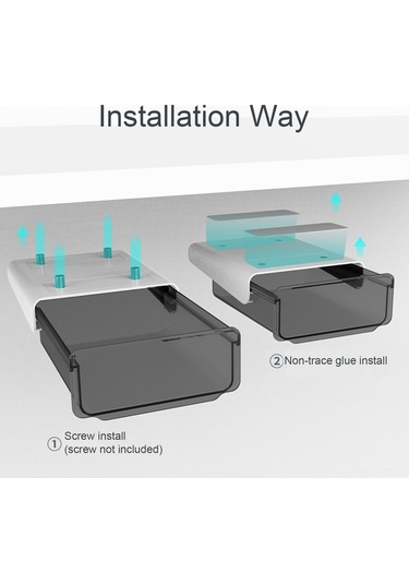 Masa Altı Görünmez Çekmece Kırtasiye Düzenleyici Yurt Masası Alan Tasarrufu Depolama Şeffaf