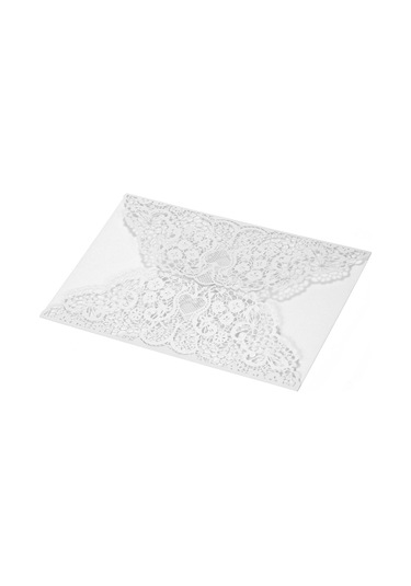 Mufunye 10 Adet İnci Kağıt Davetiye Kartı Davetiye Tutucuları Düğün Doğum Günü Partisi Yıldönümü İçin--beyaz