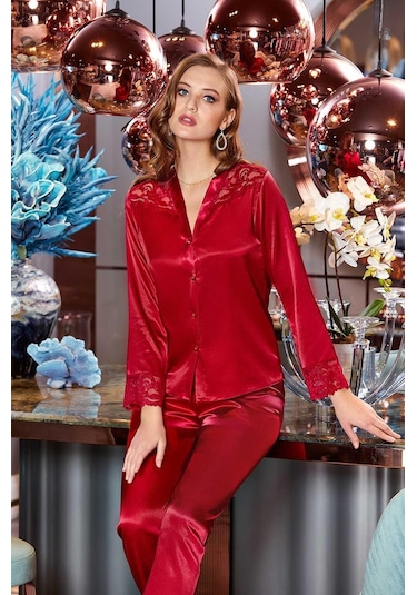 Jeremi S295 Büyük Beden Dantelli Saten 6'lı Gecelik Set 001