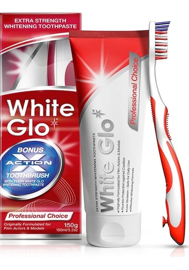 White Glo Ekstra Beyazlatıcı Diş Macunu 150 G + Diş Fırçası x 3