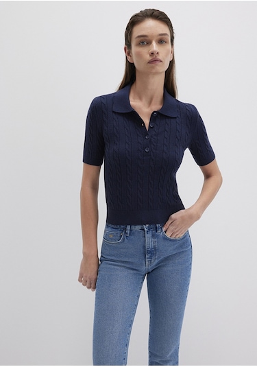 Mavi - Lacivert Triko Polo 1710328-84371 Lacivert