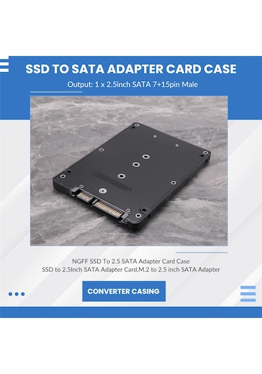Xurunkeji M.2 Ngff'den 2,5 İnç Sata Ssd/msata'dan Sata Adaptör Kart Kutusu Pc Adaptörü M2 + M Masaüstü Soket Ngff İçin B Anahtarı