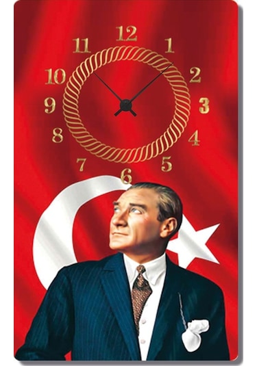 Decorıta Cam Saat | Atam Çok Renkli