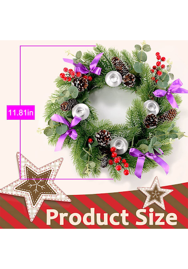 Noel Advent Çelengi 12" Gümüş