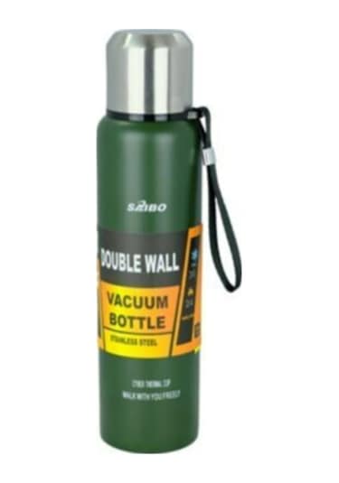 Saibo Çelik Çift Katlı Kamp Termosu Haki Yeşil 1 Litre Haki