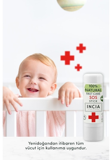 INCIA %100 Doğal Sos Stick Anlık Yatıştırıcı Organik Yalancı İğde Hızlı Koruma Bitkisel 6 g