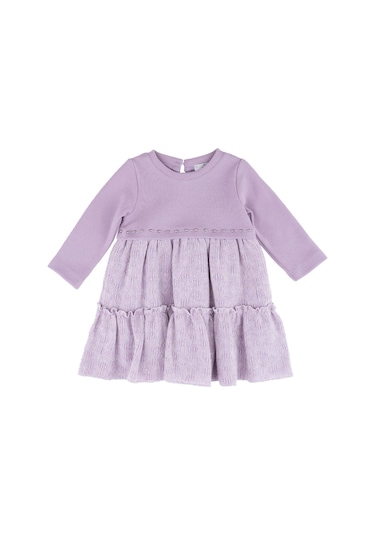 Triko Garnili Elbise Lila
