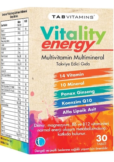 Tab Vitamins Vitality Energy 30 Tablet
