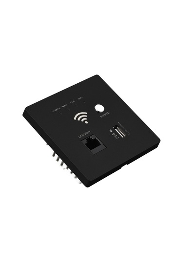 Geeksen Duvar Montajlı 300m Wifi Ap Router, Usb Şarj Portlu, Siyah, Kablosuz Erişim Noktası, Güçlü Performans