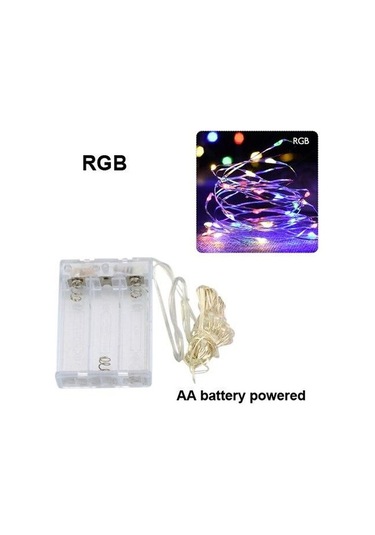 Çok Renkli 10m 5m 3m 2m Bakır Tel Led Tinsel Garland Akülü Peri Led Dize İşıklar Tatil Noel Düğün Parti Dekor 3m Çok Renkli