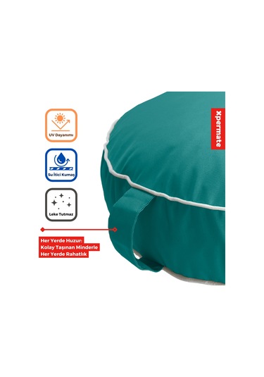 Xpermate Fermuarlı Kedi Köpek Minderi Kedi Köpek Yatağı Turkuaz