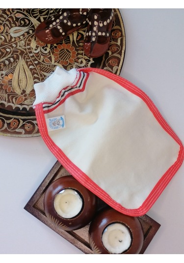 Eker-kırmızı Biyeli Hızlıgiy Kese-banyo Ve Duş Kesesi-lastikli