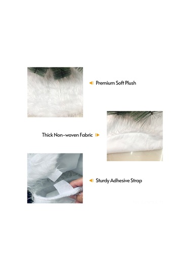 Qingmipy Yumuşak Kar Tanesi Desenli Noel Ağacı Eteği - 31 İnç Beyaz Peluş Dekor Çok Renkli