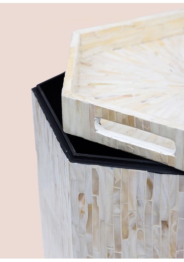 The Mia Sedef Tabure Yan Sehpa 38x33x47 Cm Tlc0131 Çok Renkli