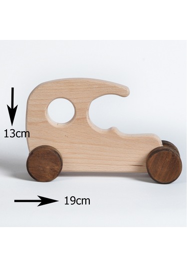 Ahşap El Yapımı Montessori Araba: Doğal Tekerlekli Oyuncak