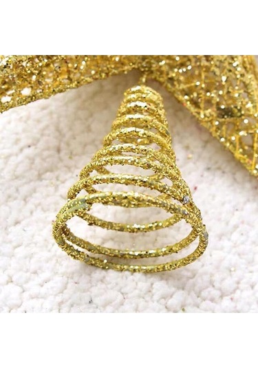 Fortunelane Altın Renkli Led Noel Ağacı Tabanı - Sıcak Işık, Yıldız, 2x Aa Pil Pil Dahil Değil