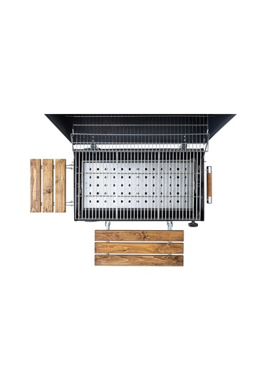 Grillia Grillord 75 Kömürlü Barbekü 2 Adet Döküm Izgaralı + Hediye Seti Önlük + Kılıf Siyah