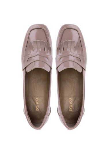 Tamer Tanca Kadın Hakiki Deri Vizon Rugan Loafer Ayakkabı 1161 7206 Bn Ayk Sk25-26 Vızon Krsk Rgn Vizon