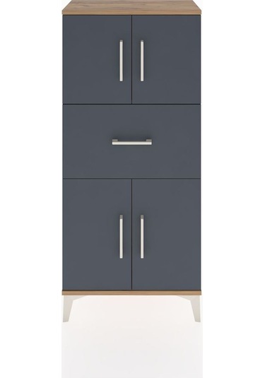 Hyperion Dolap Tek Raflı Tek Çekmeceli 4 Kapaklı 60x44x134 Çam-antrasit Atlas Çam