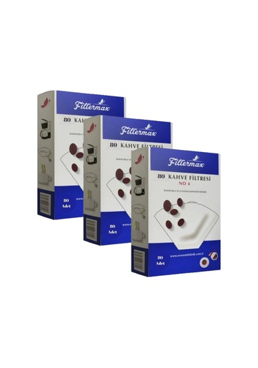 Filtermax 4 Numara Filtre Kahve Kağıdı 3 X 80 Adet
