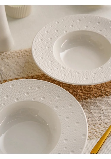 Magistro Derin Tabak Seti 2 Adet Çap 24,8 Cm Fray Porselen 344082582 Beyaz