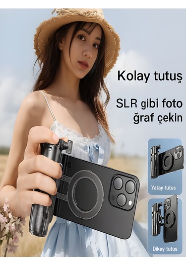 Magsafe Mıknatıslı 41.5 Cm 360 Ayarlanabilir Bluetooth Alüminyum Telefon Tripod Android İos