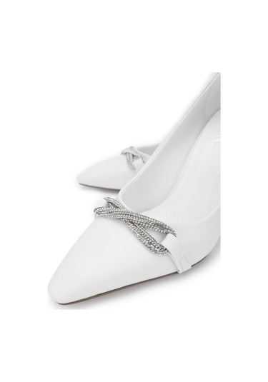 Tamer Tanca Kadın Hakiki Deri Beyaz Topuklu Ayakkabı 1063 134462 Bn Ayk Sk24-25 Beyaz Cılt Beyaz Cilt