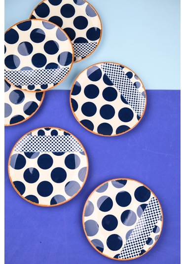 Tabak Evi Porselen Spotty Pasta Tabağı 19,50cm Sp2 6 Kişilik 6 Parça Çok Renkli