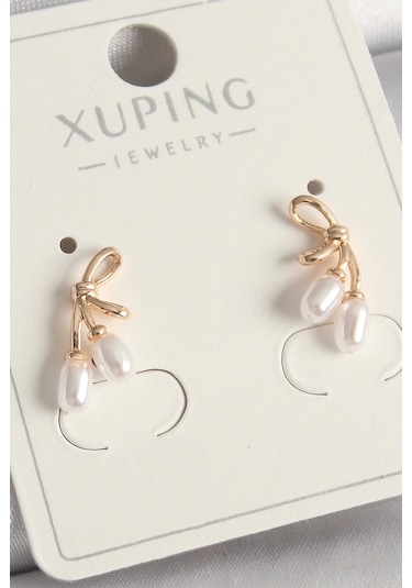 Pirinç Rose Renk İnci Detay Düğüm Model Kadın Küpe Çok Renkli