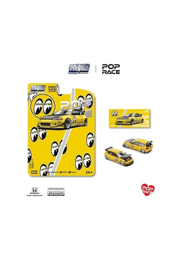 Pop Race 1/64 - Pandem Civic Eg6 Mooneyes - Pre010 Blister Paket