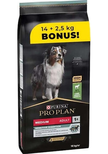 Purina Pro Plan Medium Kuzu Etli Orta Irk Yetişkin Köpek Maması 14 KG + 2500 G
