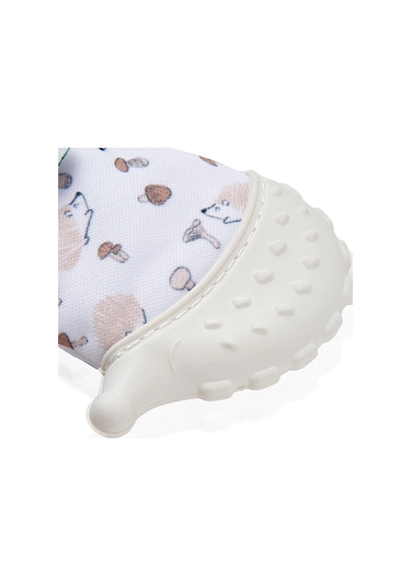 Babyjem Bebek Diş Kaşıyıcı Eldiveni Kirpi Ekru