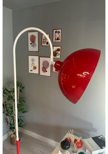 Legend Of North Lambader Hareketli Başlık Modern Dekoratif Metal Oturma Odası Çalışma Odası Lambası Kırmızı