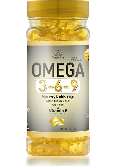 Naturlife Omega 3 6 9 Norveç Balık Yağı 200 Kapsül