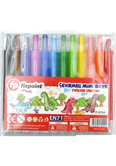Fixpoint Çevirmeli Mum Boya 12 Renk P-2144