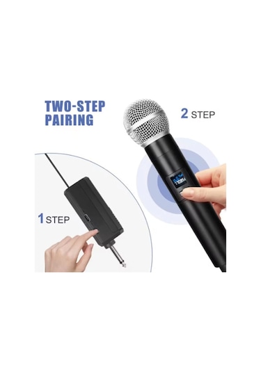 Vtn-508 Profesyonel Çiftli Kablosuz Mikrofon Seti Karaoke Şarj Edilebilir