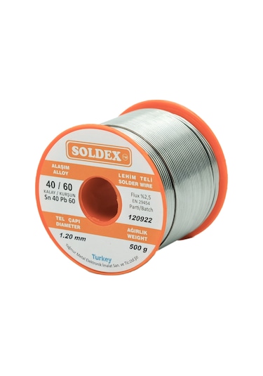 Soldex 1.20mm Lehim Teli Sn40 Pb60 500 Gr.