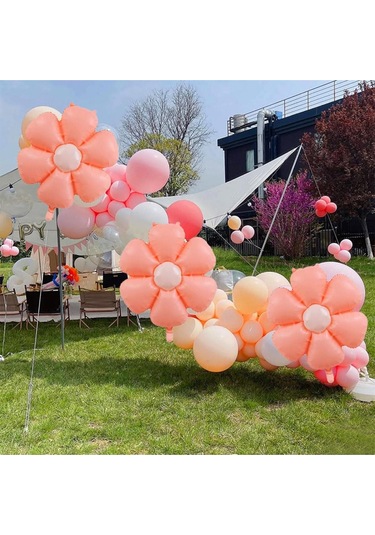 Papatya Folyo Balon 77x66 Cm Makaron Somon Parti Kutlama Seti