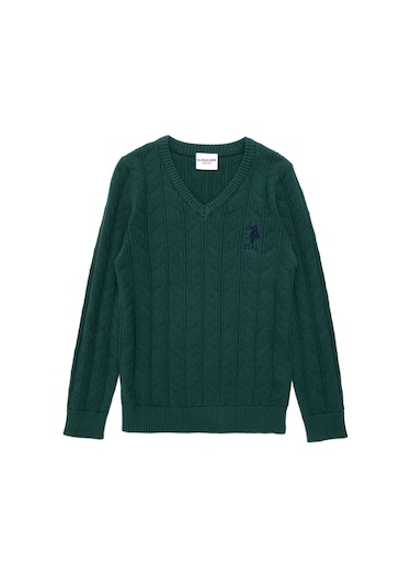 U.s. Polo Assn. Erkek Çocuk Koyu Yeşil Kazak /triko 50293535-vr079 Koyu Yeşil