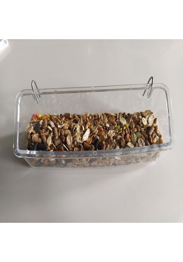 Askılı Şeffaf Tavşan Hamster Ginepig Yemliği 15 CM