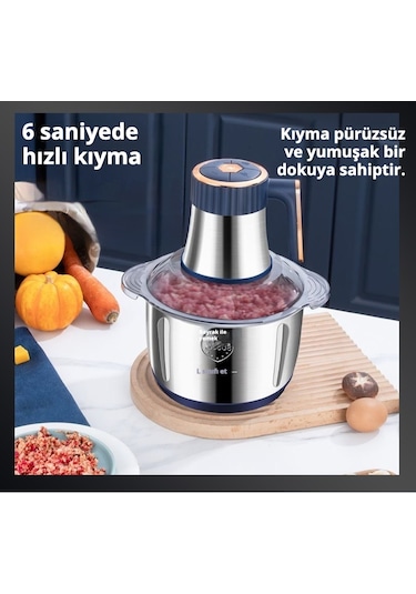 Snapbuy 2lt Paslanmaz Çelik Hazneli Yüksek Güçlü Ev Tipi Kıyma Ve Sebze Doğrayıcı Makine