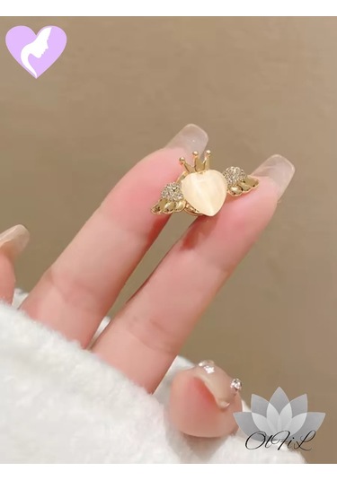 Olfil Broş-mini Kalp Melekler Kraliyet Tarzı 183689974 Sıcak Bej