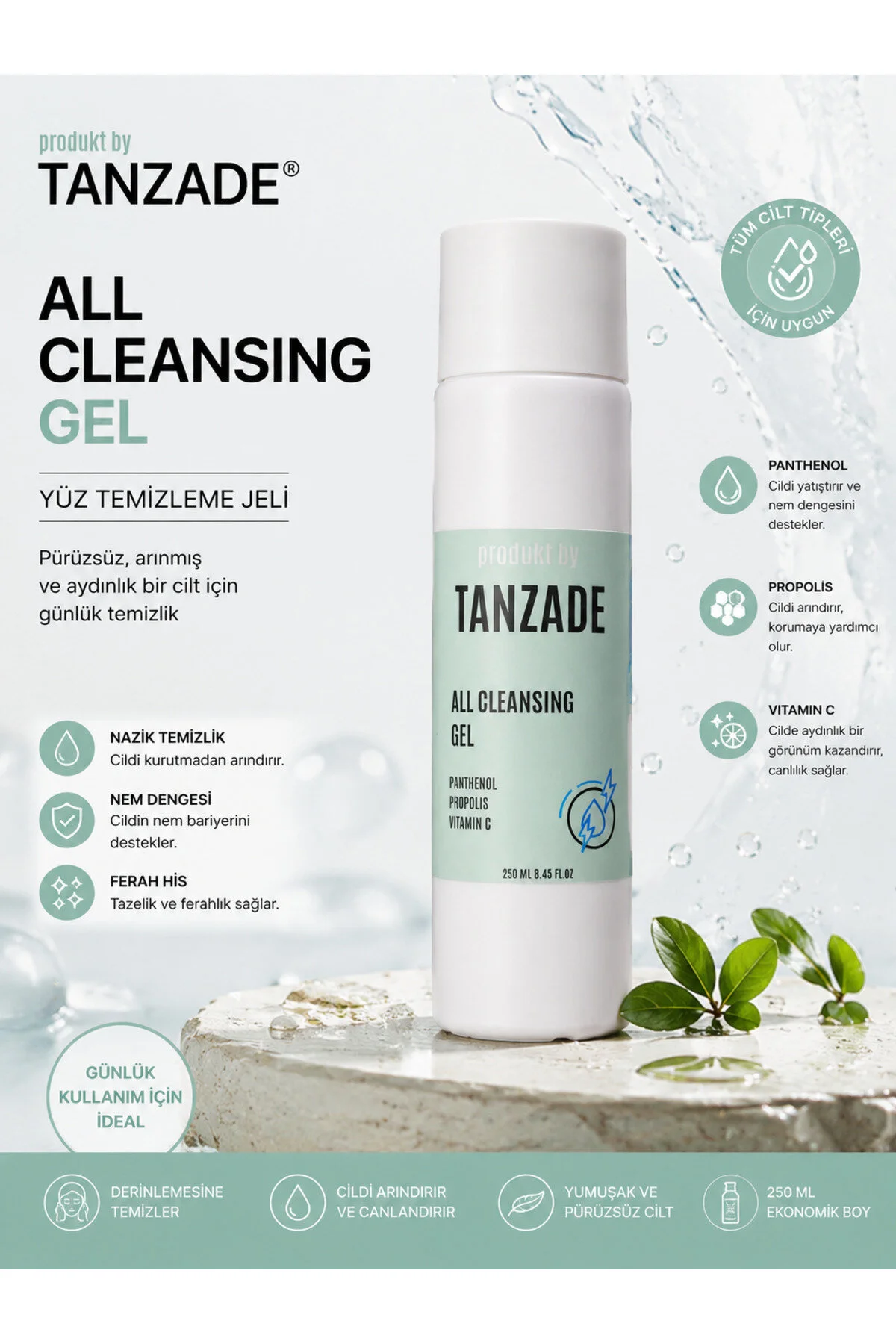 Yüz Temizleme Jeli Panthenol & C Vitamini 250 Ml