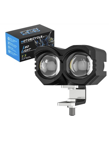 Point Motosiklet Sis Farı Metal Kasa Baykuş Model Delici Beyaz Sarı Çift Renk 12-80 Volt 1 Adet