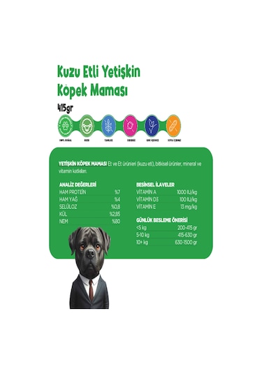Propaw Kuzu Parça Etli Jöleli Premium Tahılsız Yetişkin Köpek Maması 12 x 415 G