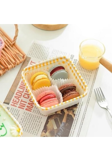 Pembe 10 Adet Tek Kullanımlık Kek Kutusu Şeffaf Kapaklı Su Geçirmez Yağ Geçirmez Paket Kare Sevimli Damalı Pasta Kutusu Tatlı Dükkanı İçin Pembe