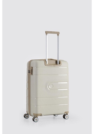 Ççs 5247 Polipropilen Kabin Boy Valiz Beyaz-bej Beyaz - Bej