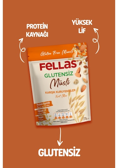 Fellas Glutensiz Müsli - Karışık Kuruyemişli 270g