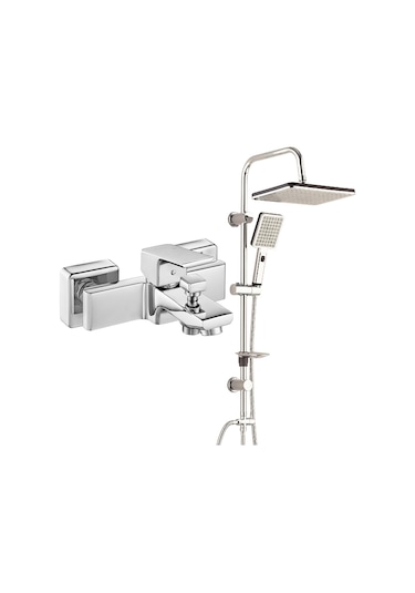 Eca Tiera Banyo Bataryası+t-may Banyo Sümbül Kare Tepe Duş Takımı Krom